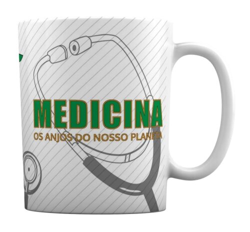 Caneca Branca Personalizado Profissão Carreira Medicina
