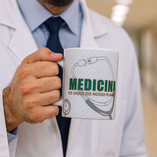 Caneca Branca Personalizado Profissão Carreira Medicina
