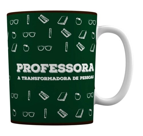 Caneca Branca Personalizada Profissão Professora