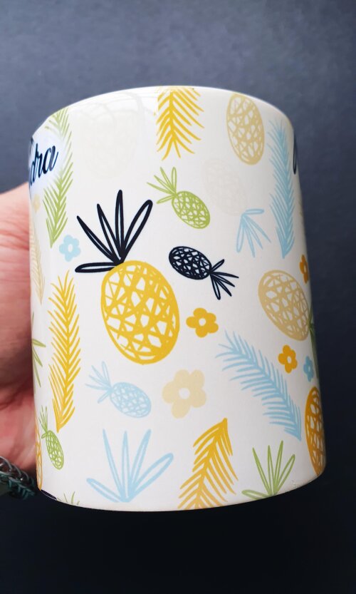 Caneca Branca Personalizado Fruta Abacaxi