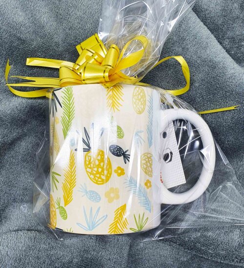 Caneca Branca Personalizado Fruta Abacaxi