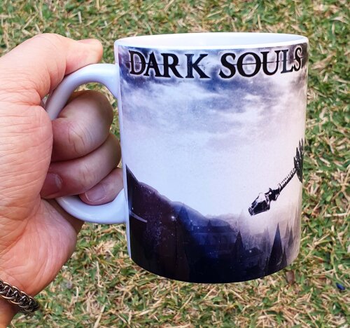 Caneca Branca Personalizado Game Dark Souls Iii