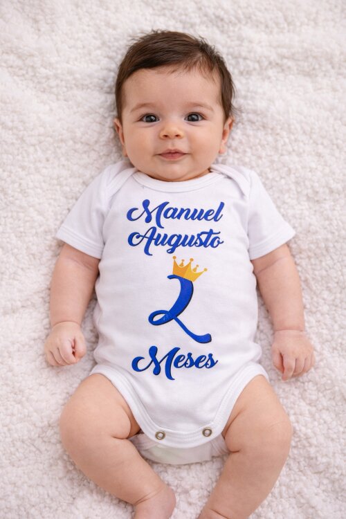 Body Bebê Branco Personalizado Mesversário