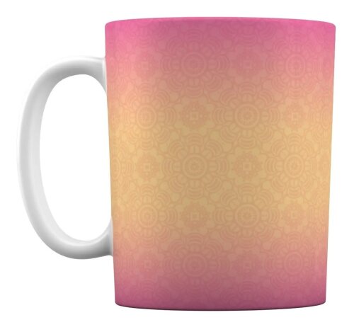 Caneca Branca Personalizada Mandala Rosa