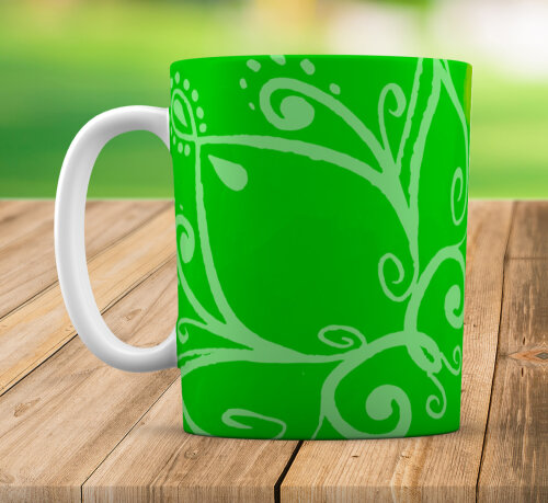 Caneca Branca Personalizada Mandala Elefante