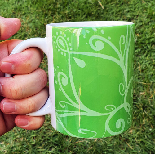 Caneca Branca Personalizada Mandala Elefante