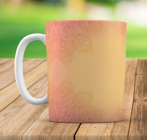Caneca Branca Personalizada Mandala Ganesha