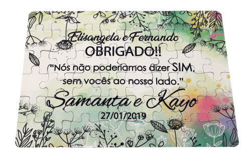 Quebra-cabeça Personalizado Lembrancinha Padrinhos Casamento