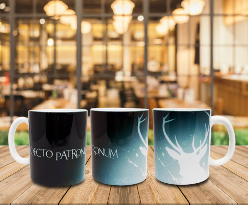 Caneca Branca Personalizado Harry Potter Expectro Patronum