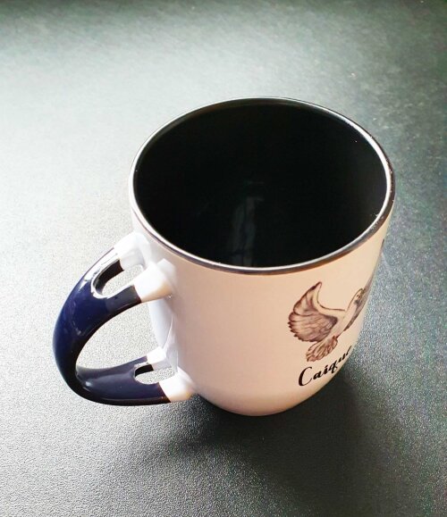 Caneca Preta com Colher Personalizada Melhor Dindo do Mundo