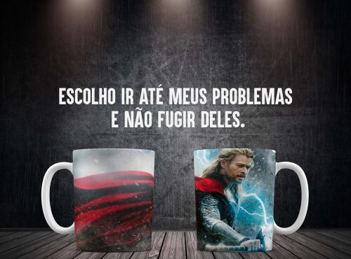 Caneca Branca Personalizada Thor Marvel o Mundo Sombrio