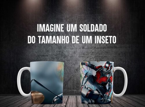 Caneca Branca Personalizado Homem Formiga Voando