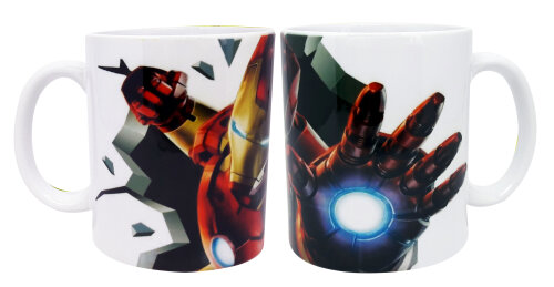 Caneca Branca Personalizada Homem de Ferro Iron Man