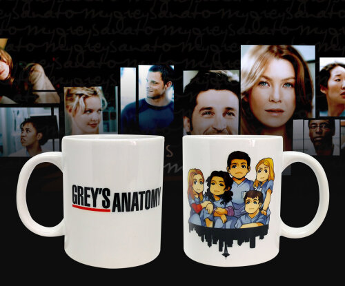 Caneca Branca Personalizado Grey´s Anatomy Anime