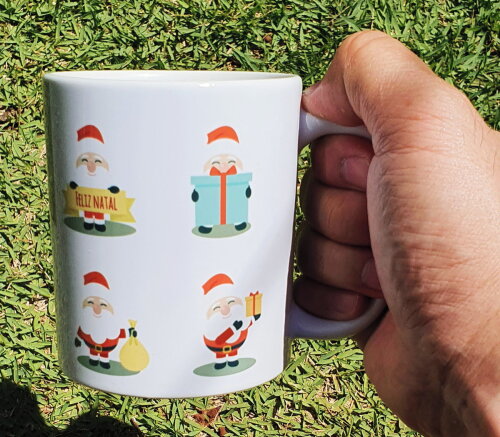 Caneca Branca Personalizada Presente Papai Noel