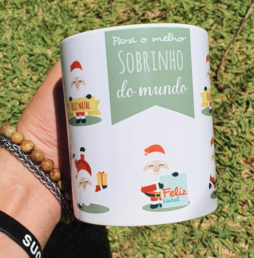 Caneca Branca Personalizada Presente Papai Noel