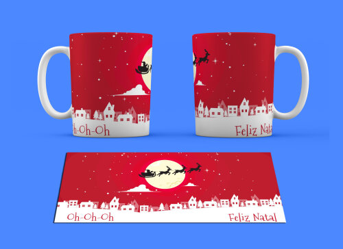 Caneca Branca Personalizado Mimo Natal Trenó