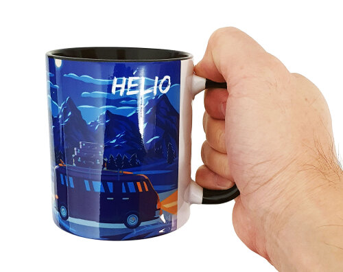 Caneca Preta Personalizado Vw Volkswagen Kombi