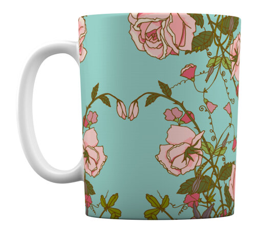 Caneca Branca Personalizada Presente Mãe Avó Floral Rosas