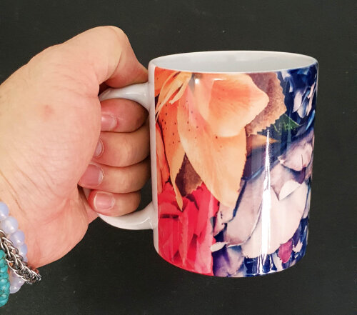 Caneca Branca Personalizada Floral Rosas Amo Minha Avó