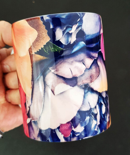 Caneca Branca Personalizada Floral Rosas Amo Minha Avó