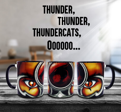 Caneca Preta Personalizado Série Animação Thundercats