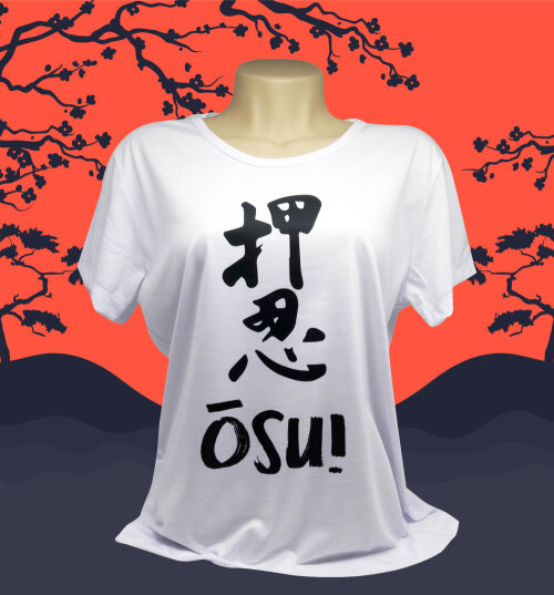 Camiseta Branca Personalizada Baby Look Osu Oss