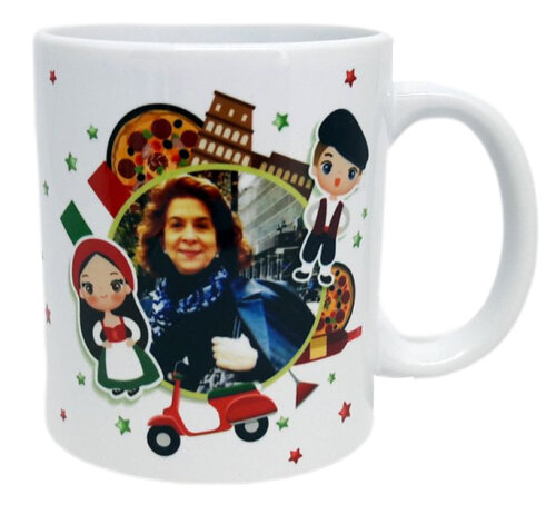 Caneca Branca Personalizada País Itália Italiano