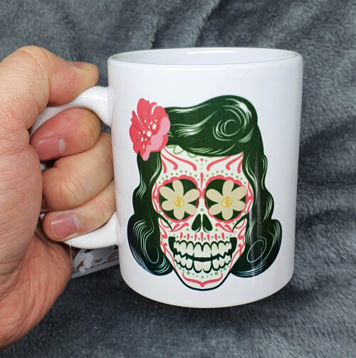 Caneca Branca Personalizada Caveira Mexicana Mulher