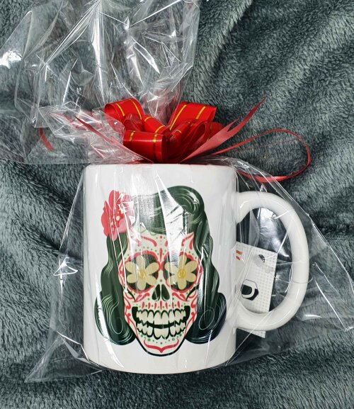 Caneca Branca Personalizada Caveira Mexicana Mulher