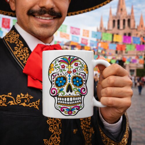 Caneca Branca Personalizada Mimo Caveira Mexicana