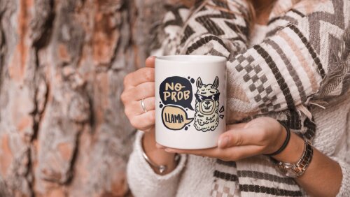 Caneca Branca Personalizada Presente - no Prob Lhama