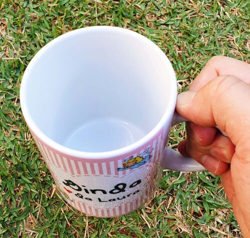 Caneca Branca Personalizada Dinda Madrinha de Batizado