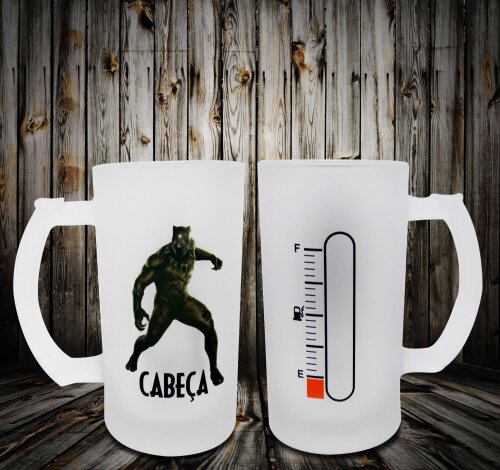 Caneca Chopp Vidro Personalizado Vingadores Pantera Negra