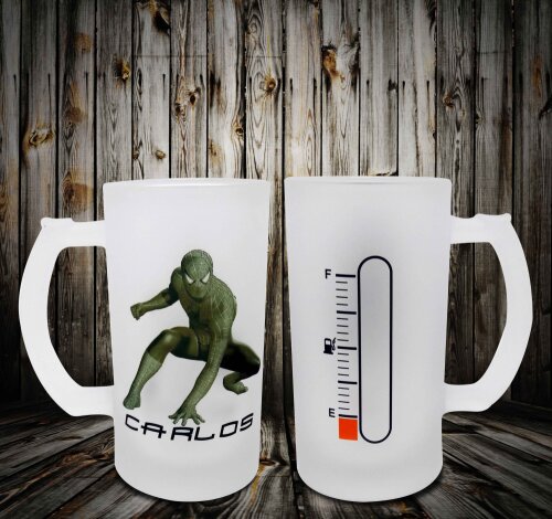 Caneca Chopp Vidro Personalizado - Vingadores Homem Aranha