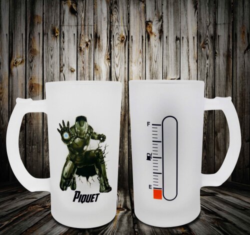 Caneca Chopp Vidro Personalizado - Vingadores Homem de Ferro