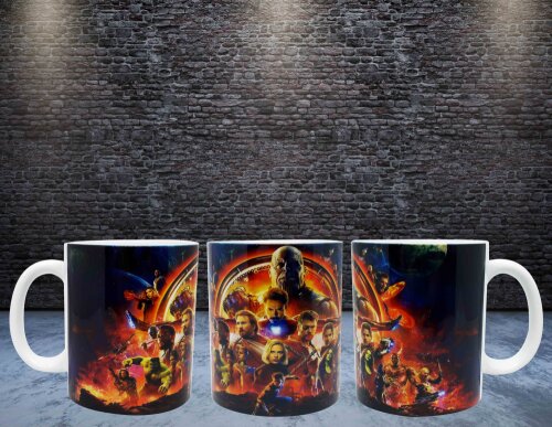 Caneca Branca Lembrancinha Marvel Vingadores Ultimato