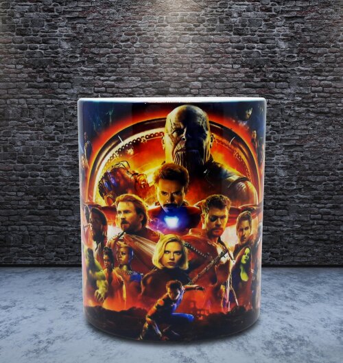 Caneca Branca Lembrancinha Marvel Vingadores Ultimato