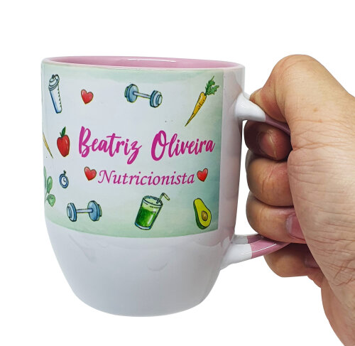 Caneca Colher Rosa Personalizado Carreira Carreira Nutrição