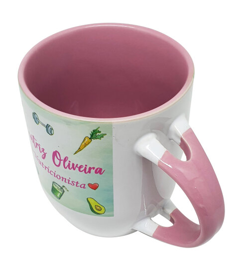 Caneca Colher Rosa Personalizado Carreira Carreira Nutrição