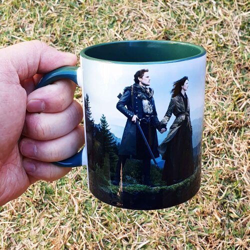 Caneca Verde Personalizada - Seriado Outlander Sassenach