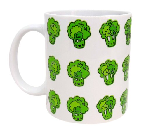 Caneca Branca Personalizado Legume Brócolis para Filhos