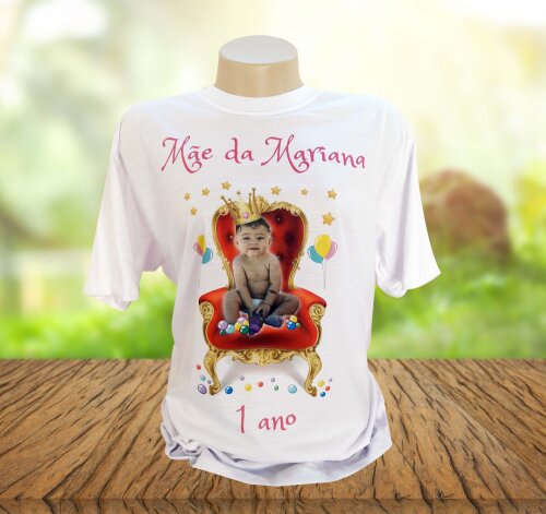 Camiseta Branca Feminina Personalizada Mamãe Realeza Rainha
