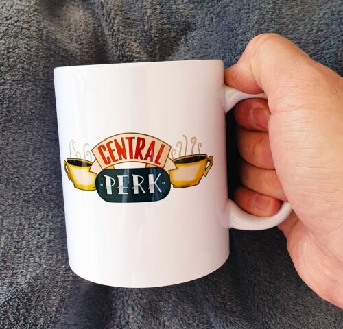 Caneca Branca Personalizada Seriado Friends Central Perk