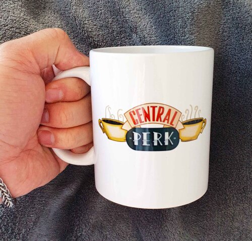 Caneca Branca Personalizada Seriado Friends Central Perk