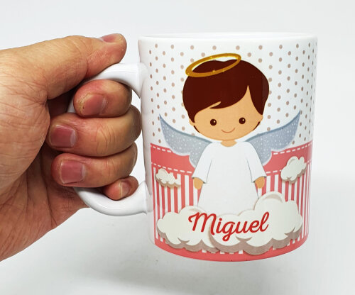 Caneca Branca Uso Exclusivo para Dinda Madrinha Anjo Anjinho