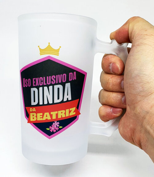 Caneca Vidro Chopp Cerveja Exclusivo para Madrinha Batizado
