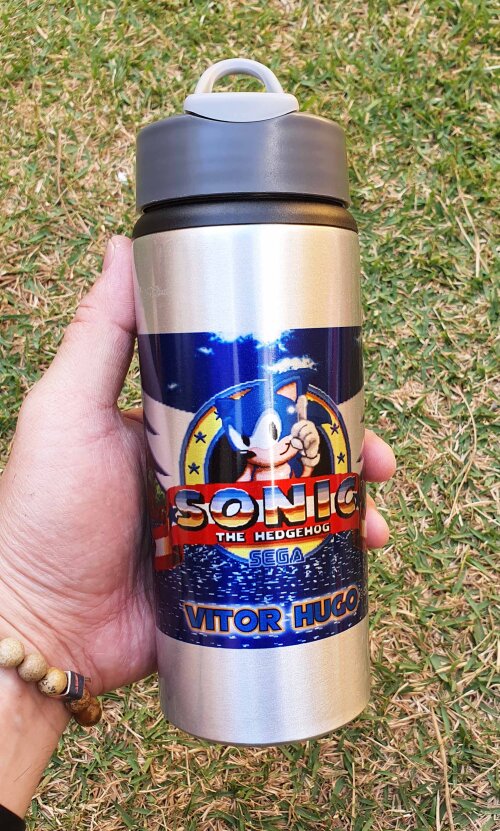 Squeeze Alumínio Personalizado Sonic The Hedgehog Fases