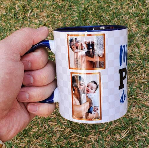 Caneca Azul Escuro Personalizado Mimo Melhor Pai do Mundo