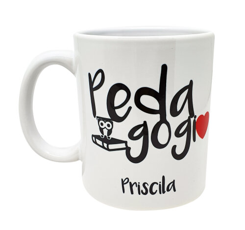 Caneca Branca Mimo Profissão Carreira Pedagogia, Pedagogo